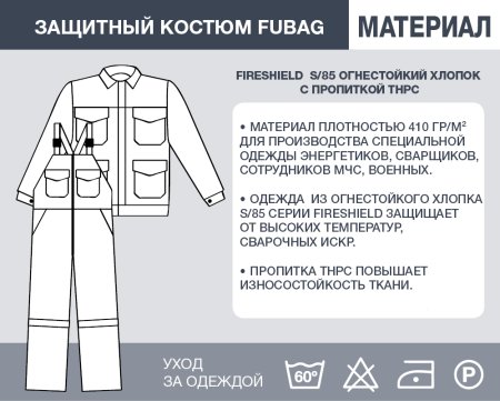 Защитный костюм Fubag размер 48-50 рост 3 в Екатеринбурге фото