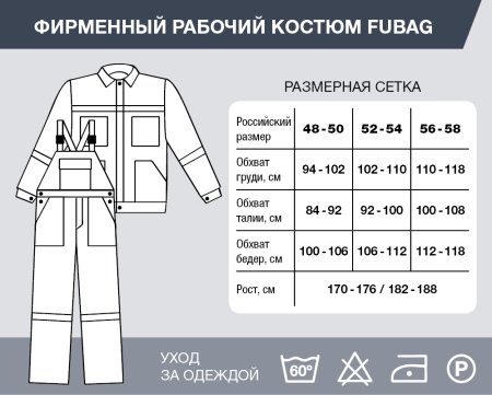 Фирменный рабочий костюм Fubag размер 48-50 рост 170-176 в Екатеринбурге фото