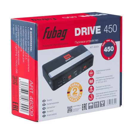 Пусковое устройство FUBAG DRIVE 450 с разъемом type-C на входе в Екатеринбурге фото