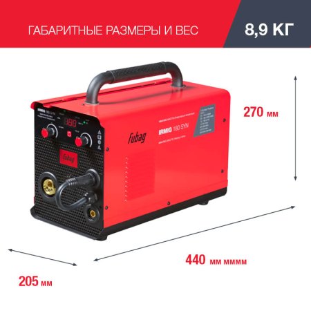 FUBAG Сварочный полуавтомат IRMIG 180 SYN с горелкой 250 А 3 м в комплекте в Екатеринбурге фото