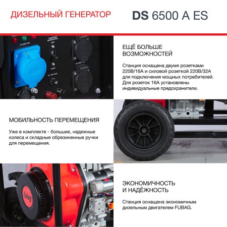 FUBAG Дизельный генератор с электростартером и коннектором автоматики DS 6500 A ES в Екатеринбурге фото