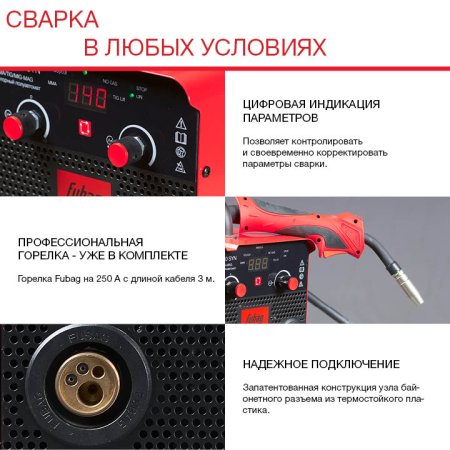 Полуавтомат сварочный FUBAG IRMIG 180 SYN с горелкой 250 А 3 м в комплекте в Екатеринбурге фото