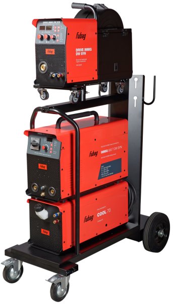 Сварочный полуавтомат INMIG 500T DW SYN + Подающий механизм DRIVE INMIG DW SYN + Шланг-пакет 5 м + Горелка FB 500 3 м + Блок жидкостного охлаждения + Тележка в Екатеринбурге фото