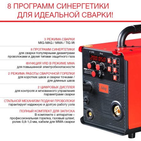 Полуавтомат сварочный FUBAG IRMIG 208 SYN PLUS c горелкой FB 250 3 м в Екатеринбурге фото